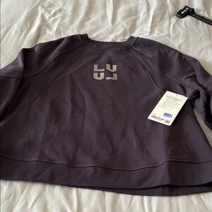 Lululemon Athletica Dark Purple Sweatshirt with Rhinestone Logo